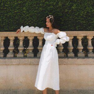 Sleeper Michelin Linen Dress Micro Dot